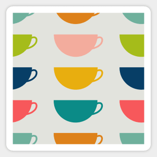 Rainbow Coffee Cups Sticker